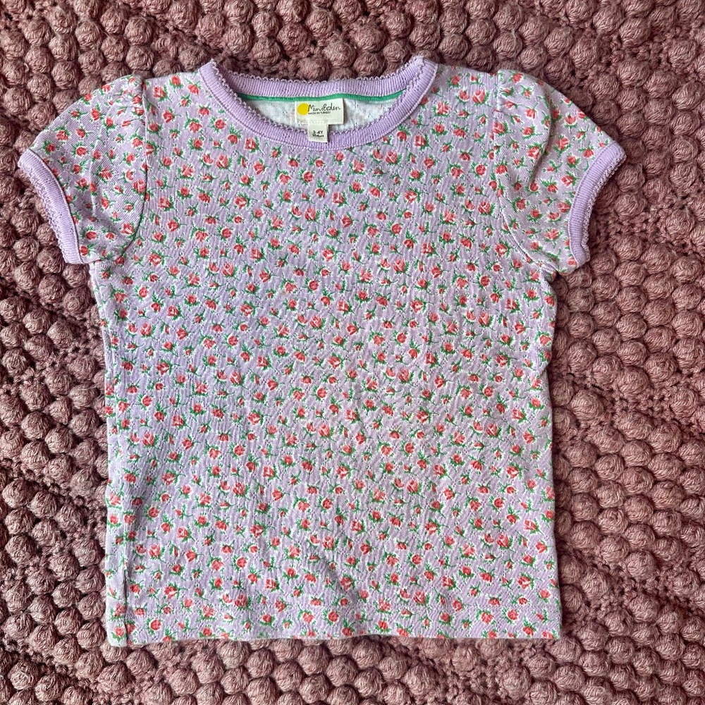 Mini Boden Pointelle T-shirt Size 3-4